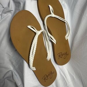 Roxy Costas Braided White and Tan Sandals size 11